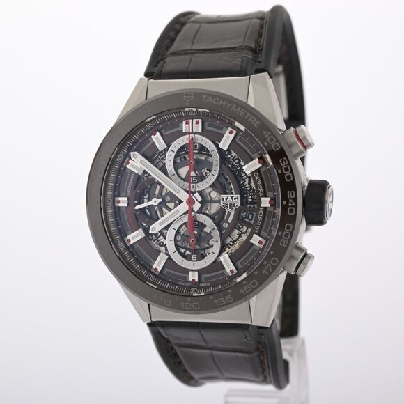 TAG Heuer Carrera CAR201U-0 Skeleton Brown Automatic 43mm Men's Watch - Picture 2 of 12